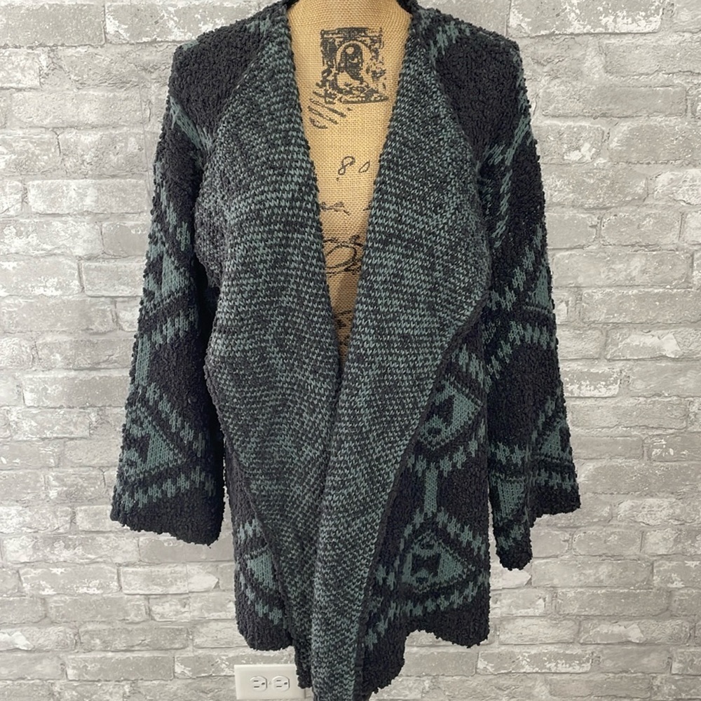 POL Oversized Aztec Chunky Knit Cardigan